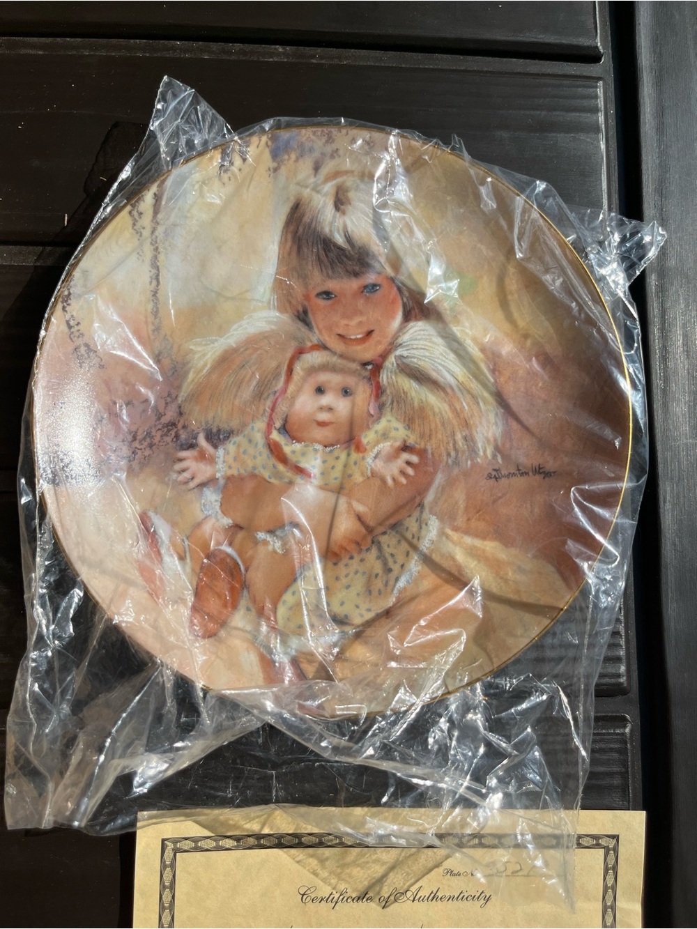 Collector's Decorative Plate Featuring Little Girl & Doll Artwork by Hamilton